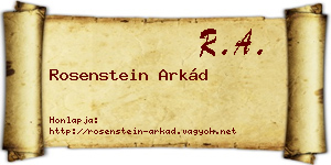 Rosenstein Arkád névjegykártya